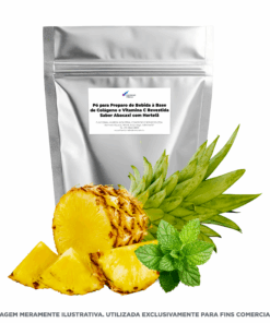 Pó para Preparo de Bebida à Base de Colágeno e Vitamina C Revestida Sabor Abacaxi com Hortelã - 1kg