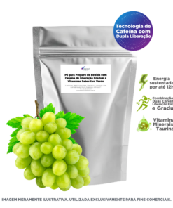Pó para Preparo de Bebida com Cafeína de Liberação Gradual e Vitaminas Sabor Uva Verde - 1kg